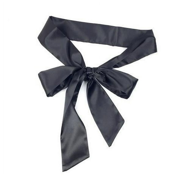 KALLORY Ribbon Waist Belt Black Adjustable Tie Bow Decoration Women 1Pack