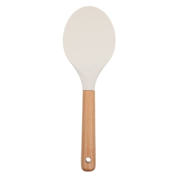 Oraceous Silicone Rice Spoon with Wood Handle, Non-Stick Serving Scoop, Kitchen Utensil for Home, Restaurant, and Hotel Use