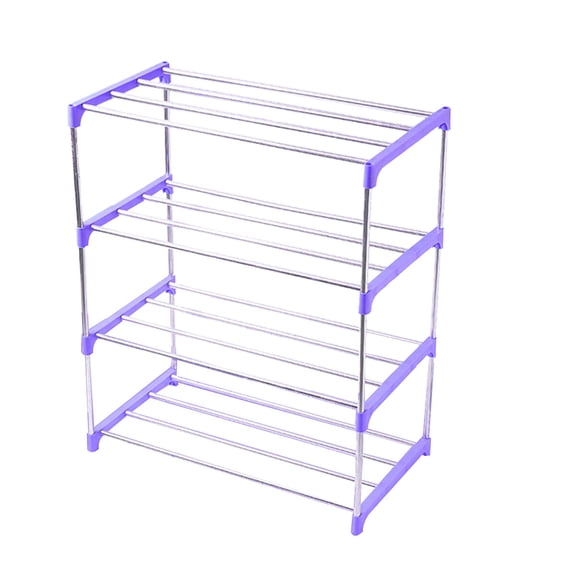 Oraceous Stainless Steel Multi-function Storage Rack Household 4 Tiers Shoes Shelf Slippers High Heels Holder Organizer (Random Color)