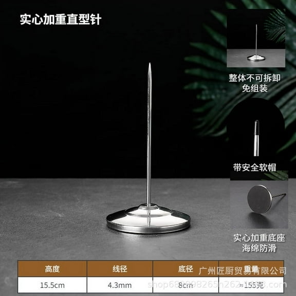 Stainless Steel Ticket Stabber 1 Set Restaurant Home Office Fork for Memo Receipt Spike Holder