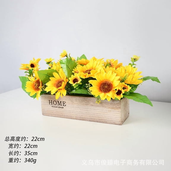 Oraceous Sunflowers Artificial Flowers in Pot, Faux Silk Fake Plant, Rustic Floral Table Centerpiece, Potted Greenery for Farmhouse Dining Room Decor