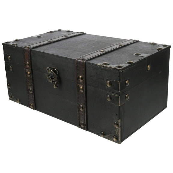 Oraceous Vintage Wooden Treasure Chest Coin Box Treasure Chest Pirate Box Wooden Gift Box