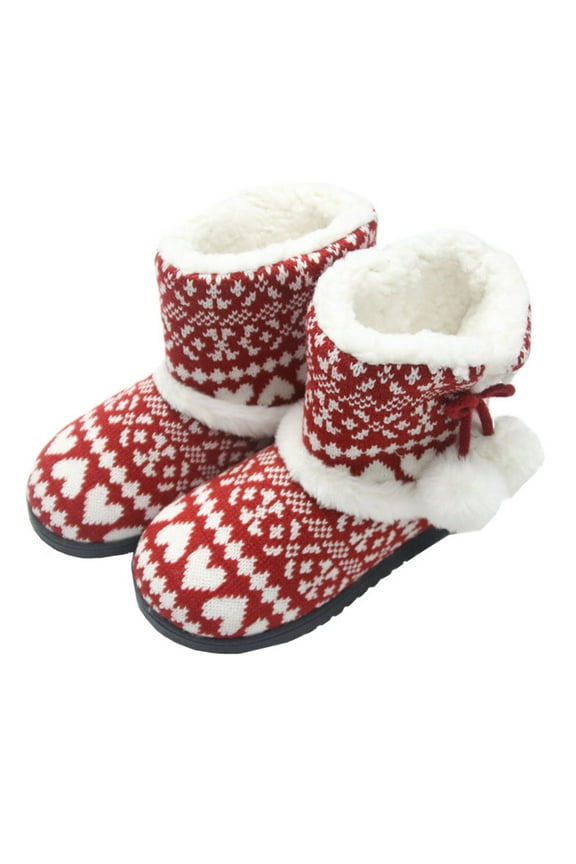 Women Cotton Shoes Thick-soled Snow Boots Indoor Warm Plush Shoes for Winter