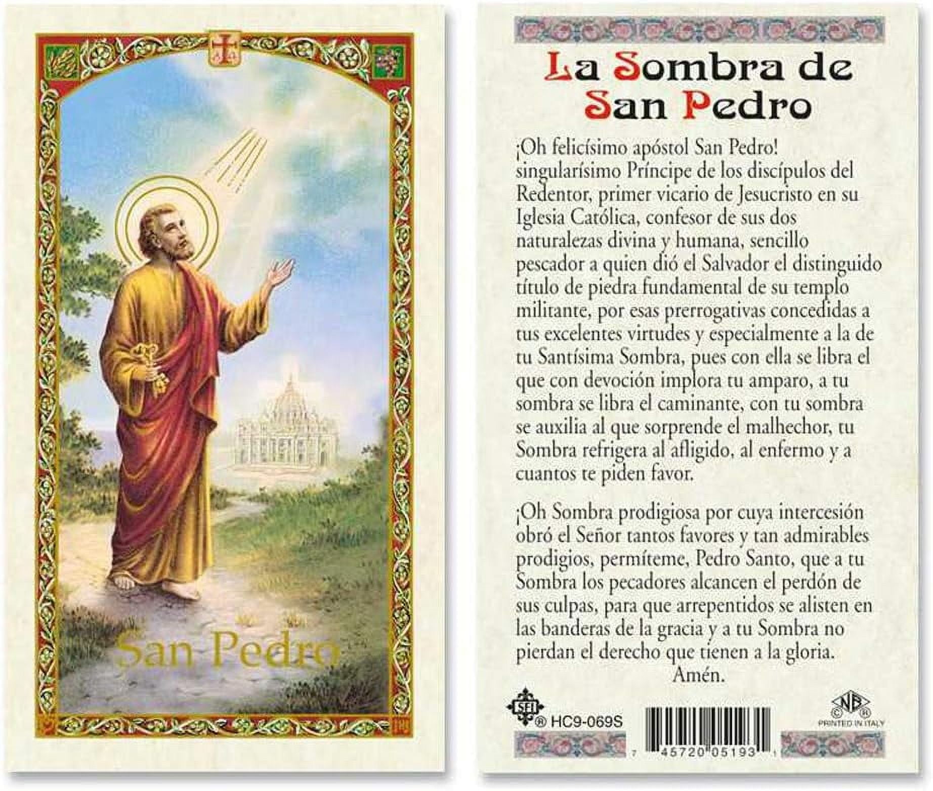 Oracion A La Sombra De San Pedro Para Proteccion Oracion La Sombra de San Pedro Laminated Prayer Cards - Pack of 25