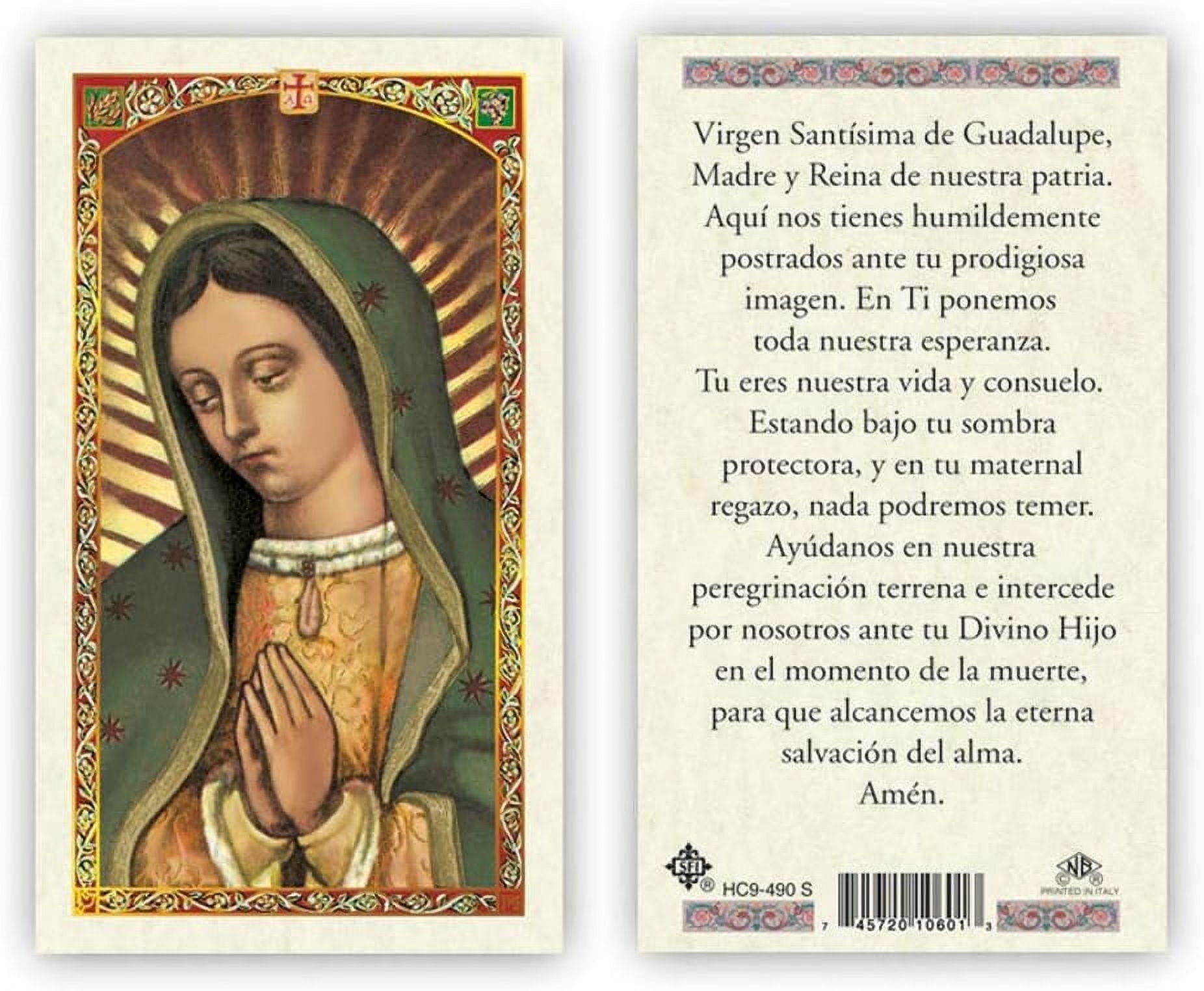 Oracion a La Virgen Santisima de Guadalupe Tarjetas Laminadas en