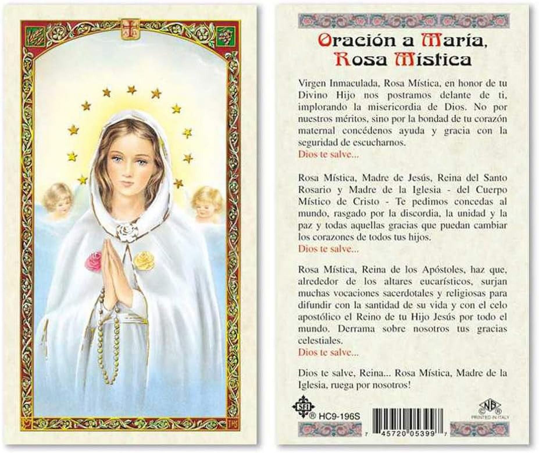 Oracion a Maria Rosa Mistica Tarjetas Laminadas en Espanol Laminated ...