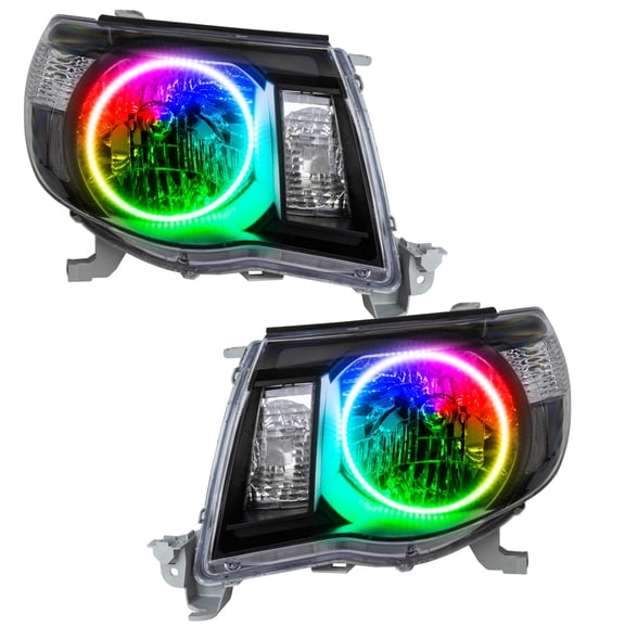 Oracle 05-11 Toyota Tacoma Halo Headlights-Black -Colorshift -W/2.0 CNTLR