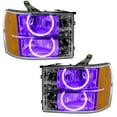 thumbnail image 1 of Oracle 07-13 GMC Sierra Halo Headlights -Round Ring Design -UV/Purple, 1 of 6