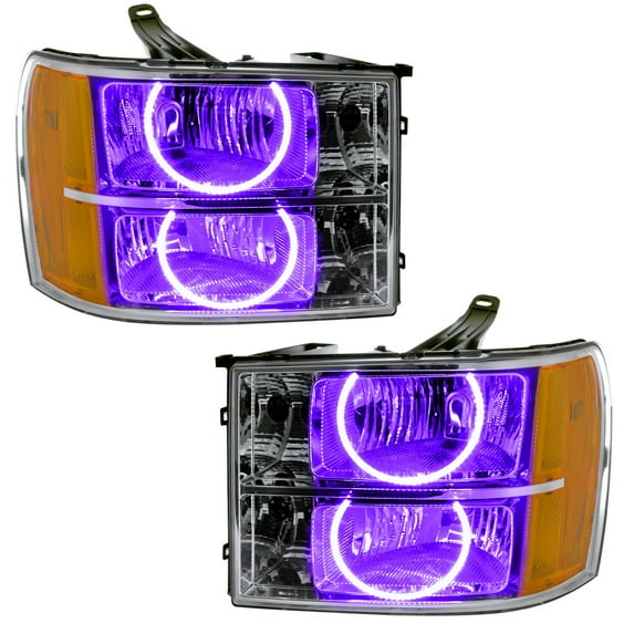 Oracle 07-13 GMC Sierra Halo Headlights -Round Ring Design -UV/Purple