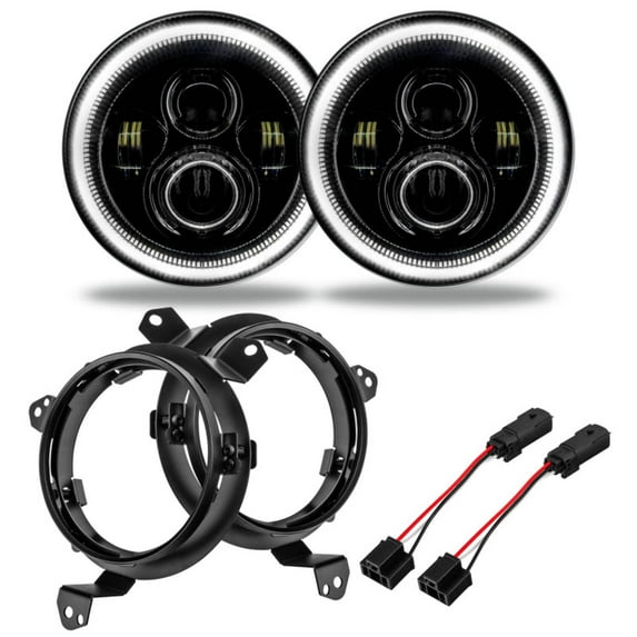 Oracle '07-'18 Jeep WRG JL 7" High Powered Led Headlights (Pair) -White Fits select: 2018-2019,2021 JEEP WRANGLER UNLIMITED