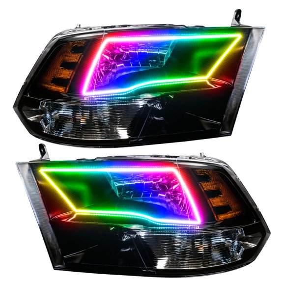 Oracle 09-18 RAM 1500 Sport Pre-Assembled Headlights -Black-Colorshift-2.0 CNTLR
