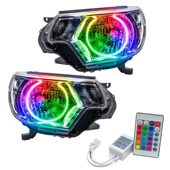 Oracle 12-15 Toyota Tacoma Halo Headlights-Chrome Colorshift-Simple CNTLR