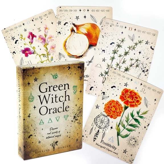 Oracle Cards Featuring Green Witch Themes, Tarot Card Games for Divination, And Entertaining Card Games for Family Gatherings. for Halloween