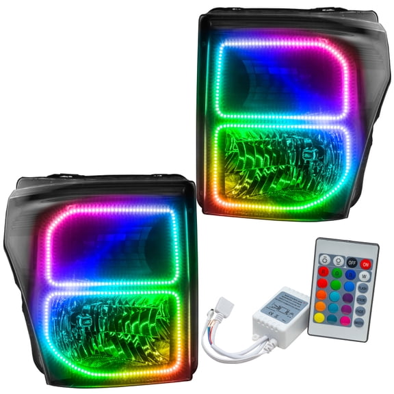 Oracle F250/F350 SD Pre-Assembled Headlights -Black Colorshift-Simple