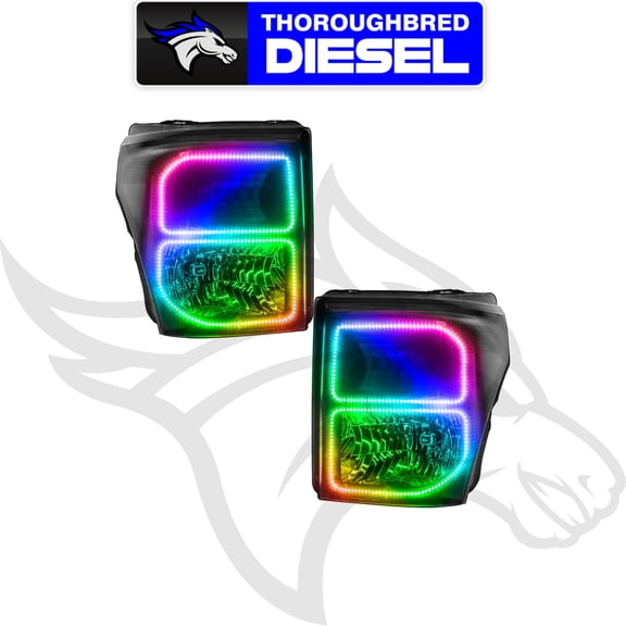 Oracle F250/F350 SD Pre-Assembled Headlights -Black Colorshift-Simple