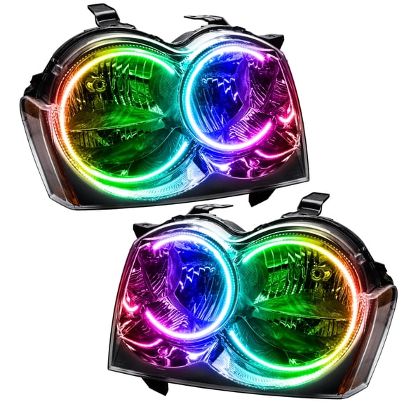 Oracle Jeep GC Pre-Assembled Headlights-Non Hid-Chrome Colorshift-Bc1