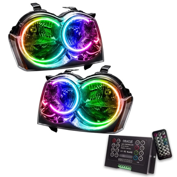 Oracle Jeep GC Pre-Assembled Headlights-Non Hid-Chrome Colorshift-Bc1