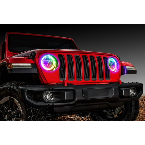 Oracle Jeep Wrangler JL/JT LED Surface Mount Headlight Halo Kit - ColorSHIFT w/ Simple Controller Fits select: 2018-2019,2021 JEEP WRANGLER UNLIMITED