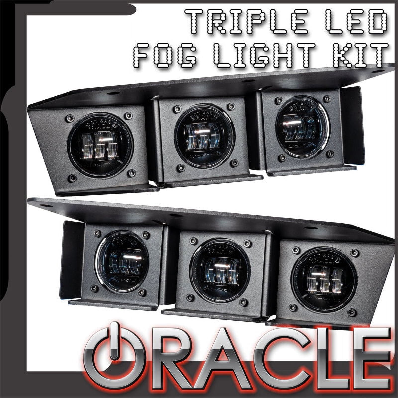 Oracle Lighting 2021-2024 Fits Ford Bronco Triple White LED Fog Light Kit Steel Bumper 5890-001