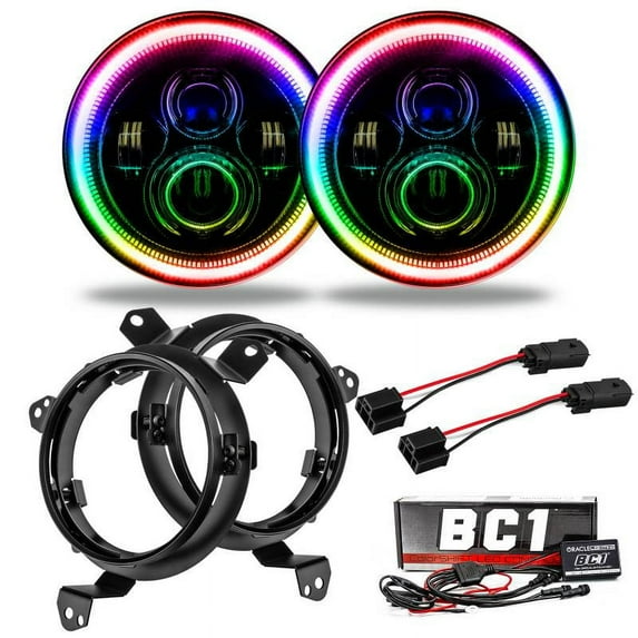Oracle Lighting Fits Jeep Wrangler JL 7in High Powered LED Headlights Pair 5769J-335