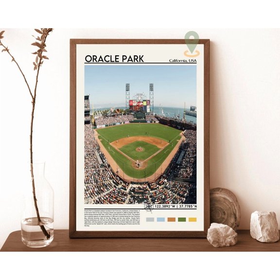 Oracle Park Print Oracle Park Poster Oracle Park Wall Art Oracle Park Travel Oracle Park Art Print Oracle Park San Francisco Giants Wall Art Modern Wall Decor