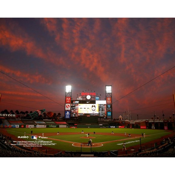 San Francisco Giants Unsigned Oracle Park McCovey Cove Sunset View Photograph