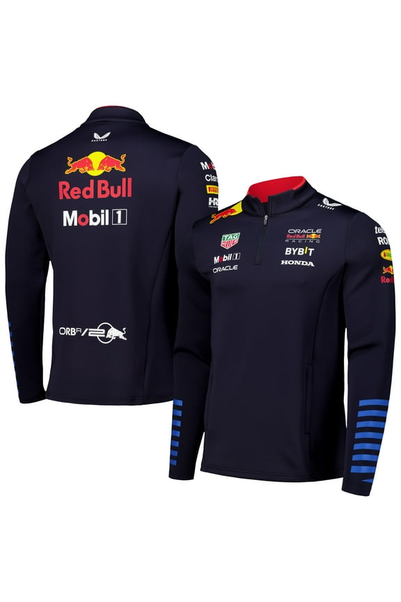 Unisex Castore Navy Red Bull Racing 2024 Team Quarter-Zip Jacket
