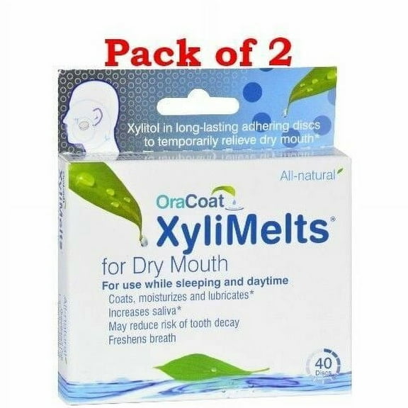 Oracoat - Xylimelts - Dry Mouth - Regular - 40 Ct - Mild Mint, 2-Pack