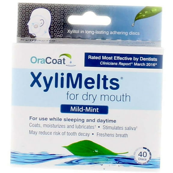 OraCoat XyliMelts For Dry Mouth Discs, Mild-Mint, 40 Ct (3 pack)