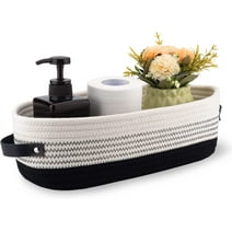 Oradrem Toilet Basket Small Basket with Handles for Nursery, Toys, Gift Baskets Bathroom Organizing