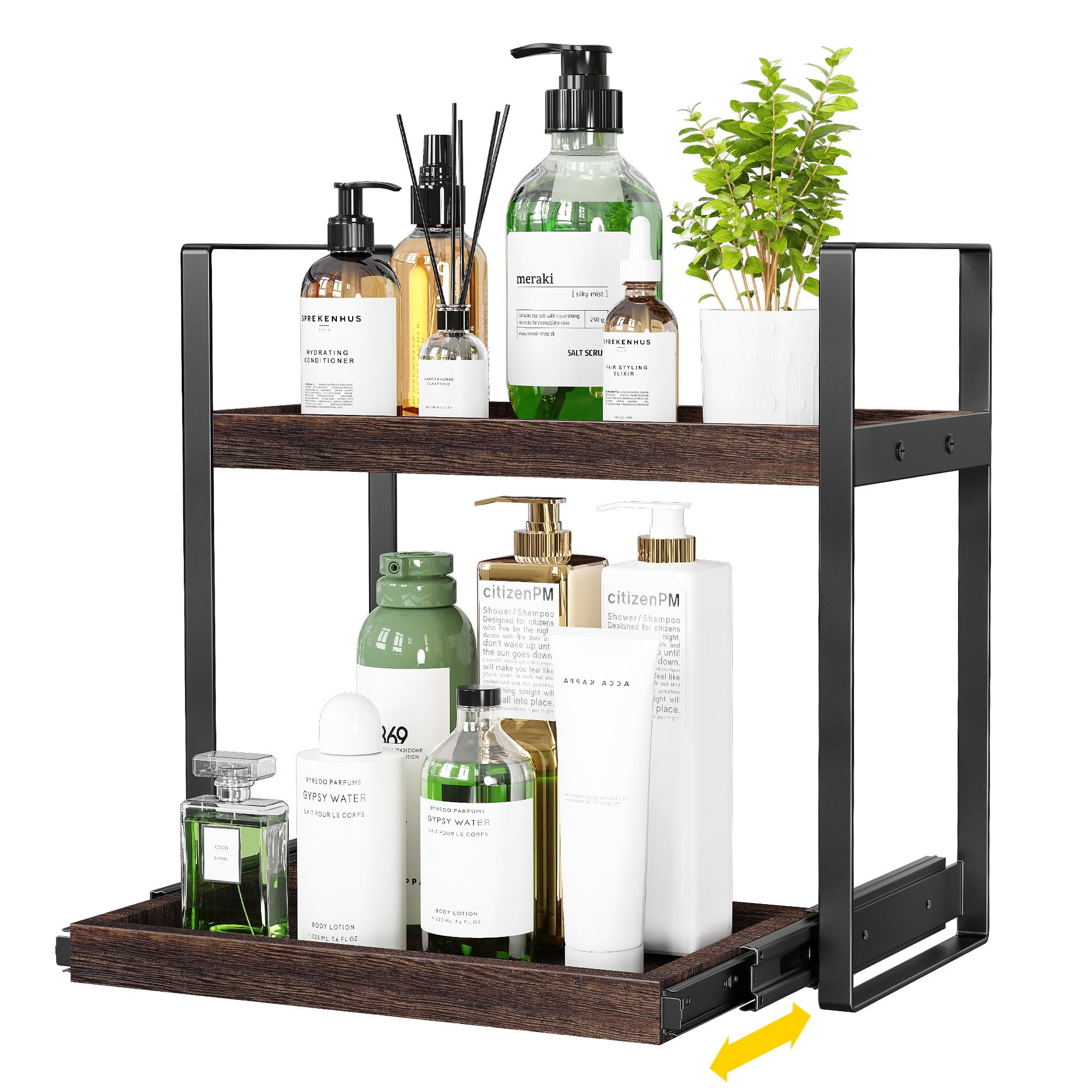 Oraich Bathroom Counter Organizer, Wood Bathroom Vanity Organizer, 2 ...