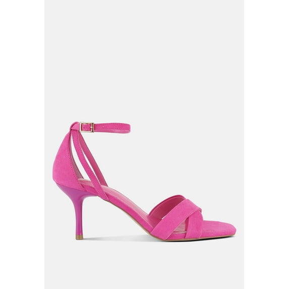Oraiku Faux Suede Cross Strap Heels