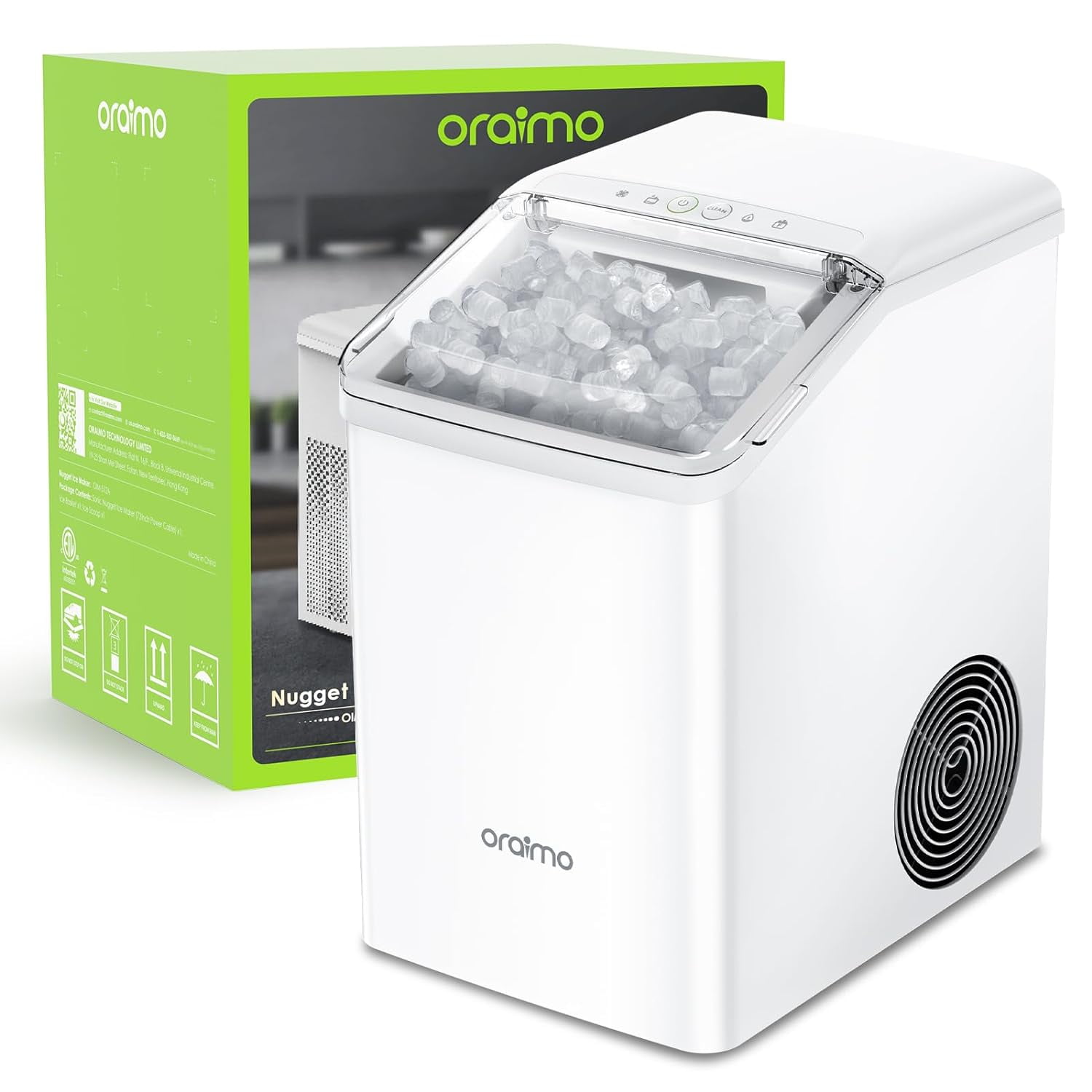 Oraimo Nugget Ice Maker, Ice Makers Countertop, 26 Lbs/Day Tooth