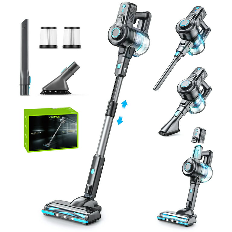 Oraimo Stick Vacuum, Cordless Vacuum Cleaner with Self-Standing, Cordless  Stick Vacuum with 35 Mins Runtime Detachable Battery, 6 in 1 Lightweight