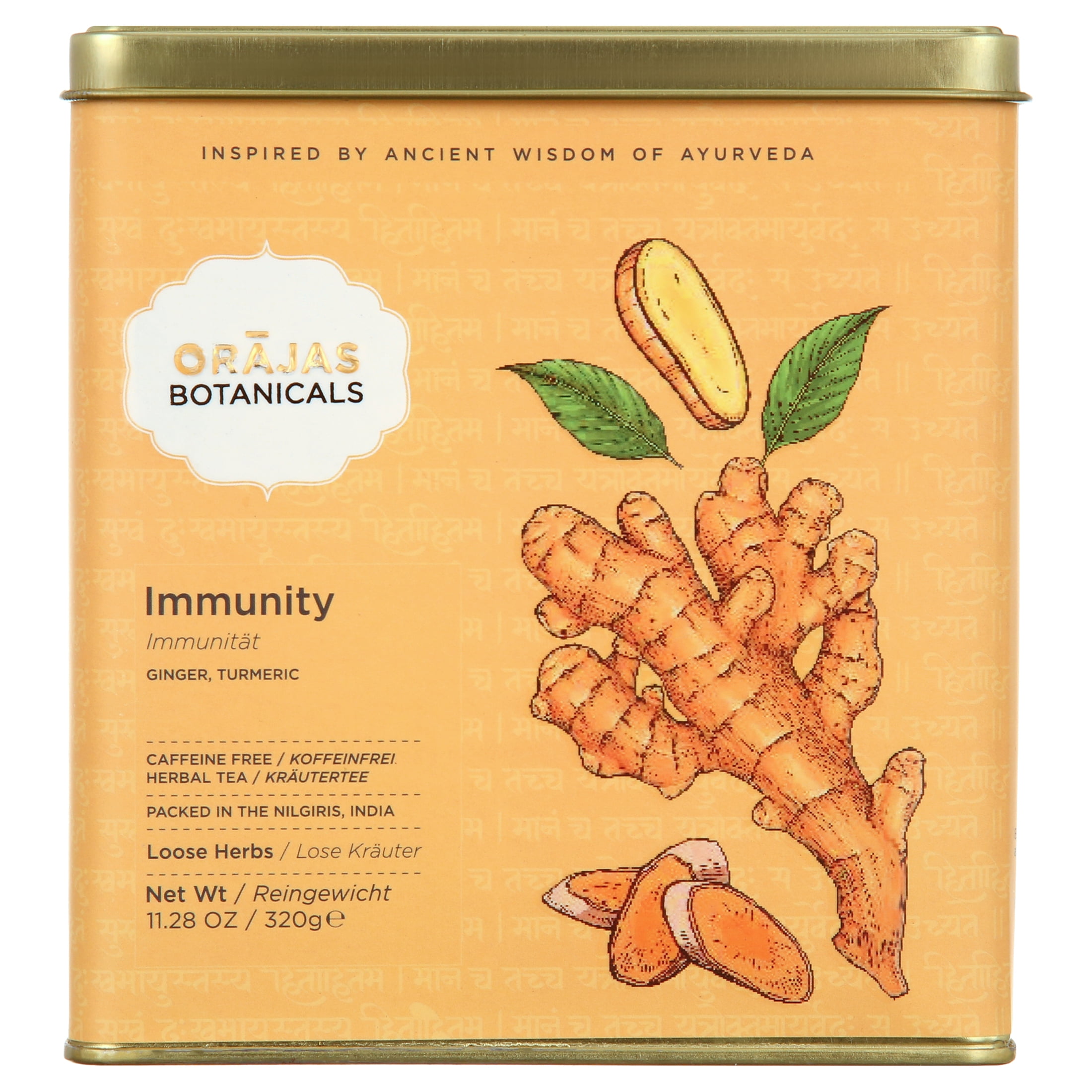 Orajas Ginger Turmeric Loose Leaf| Immunity Elixir  Herbal Tea| Brew Hot or Iced Tea (7.05 oz)