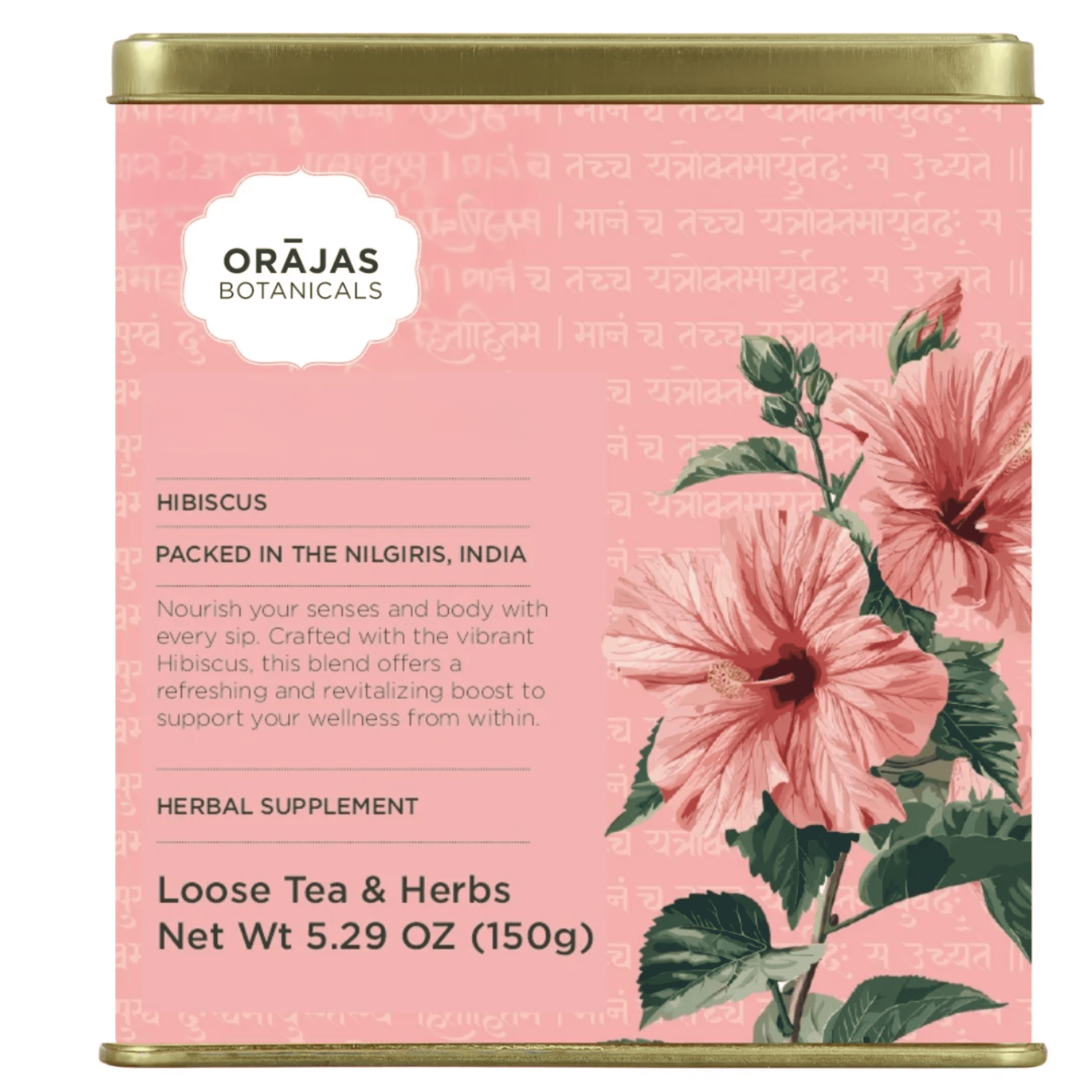 Orajas Premium Hibiscus Tea – 100% Pure Loose Leaf & Herbs, 150g (5.29 oz), Naturally Caffeine-Free