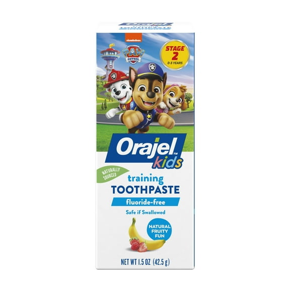 Orajel Kids PAW Patrol Training Toothpaste Fluoride-Free, Natural Fruity Fun Flavor, 1.5 oz