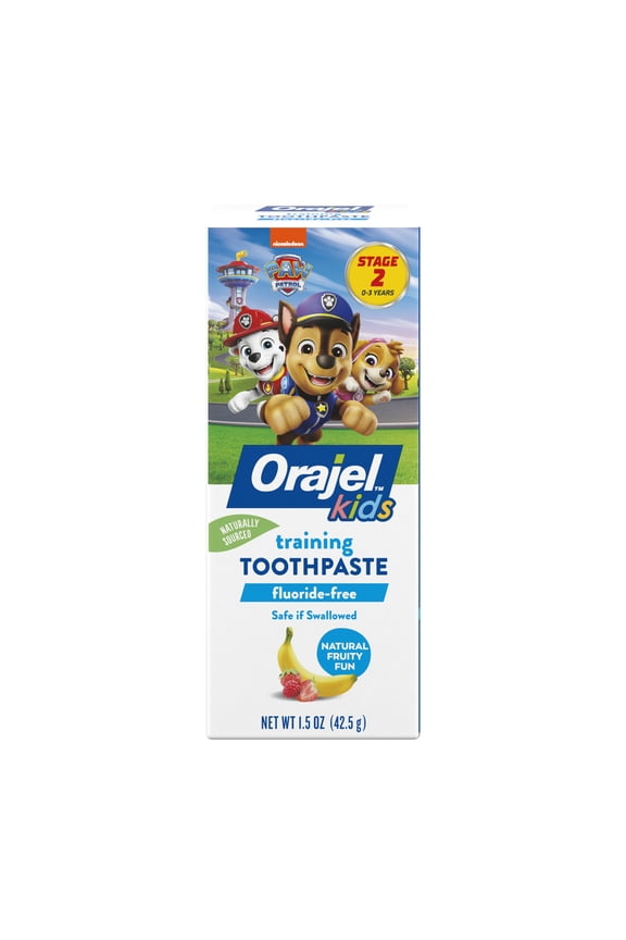 Kids PAW Patrol Training Toothpaste Fluoride-Free, Natural Fruity Fun Flavor, 1.5 oz