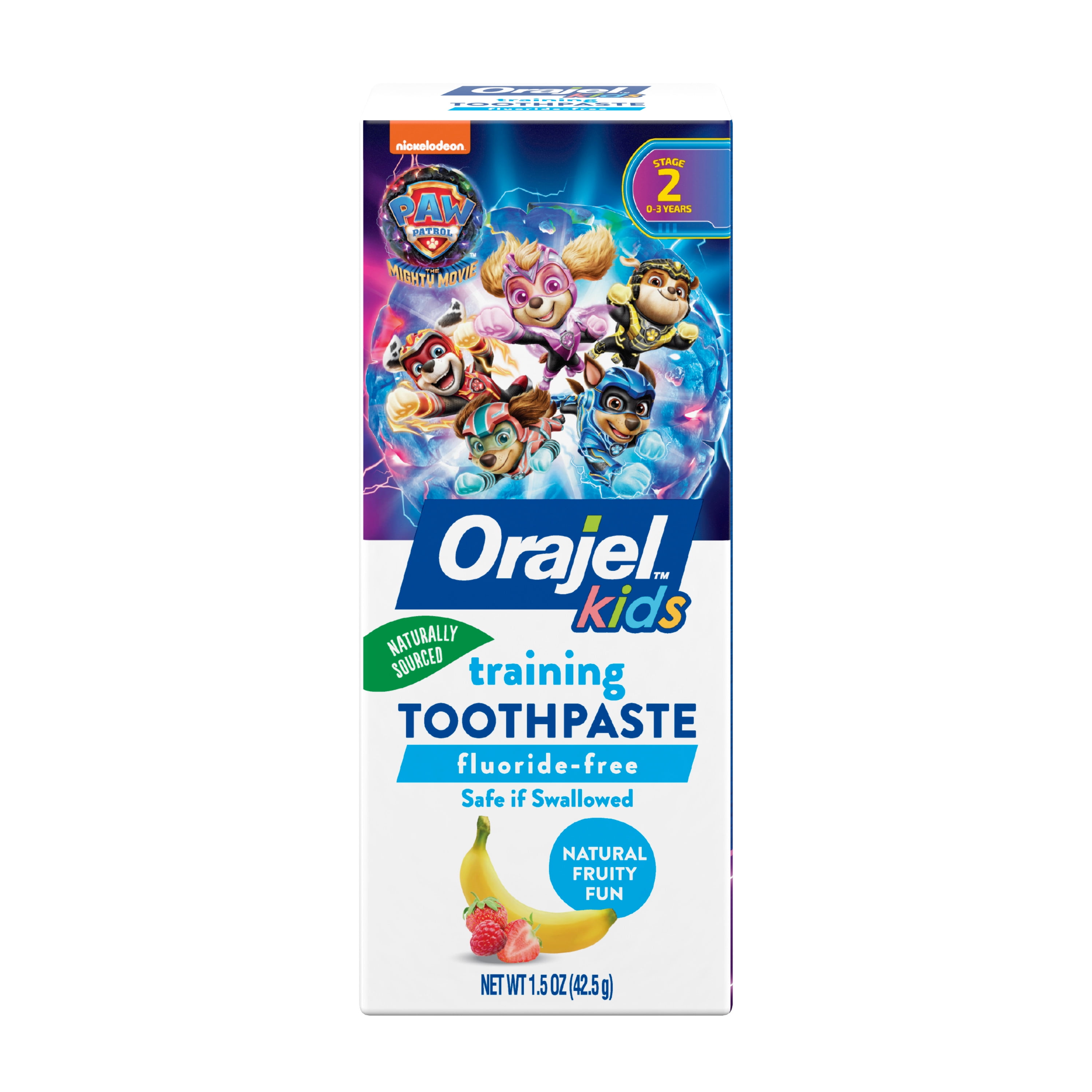 Orajel Kids Paw Patrol FluorideFree Training Toothpaste, Natural