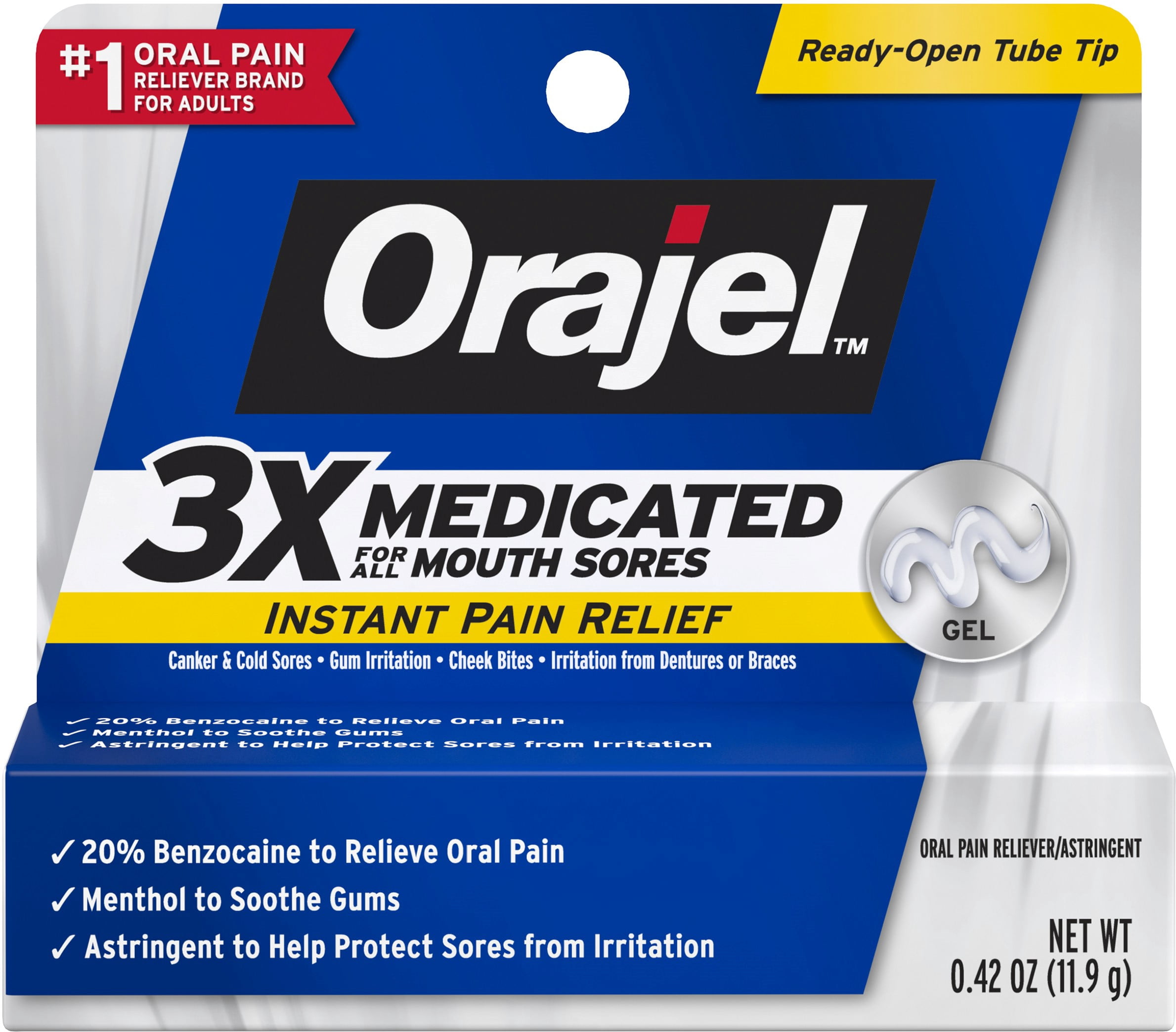 Orajel Maximum Strength Instant Pain Relief, 0.18 Oz.