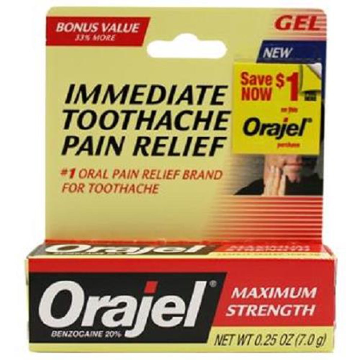Orajel, Maximum Toothache Pain Relief Gel Cherry, Count 1 Toothache & Mouth Remedy / Grab
