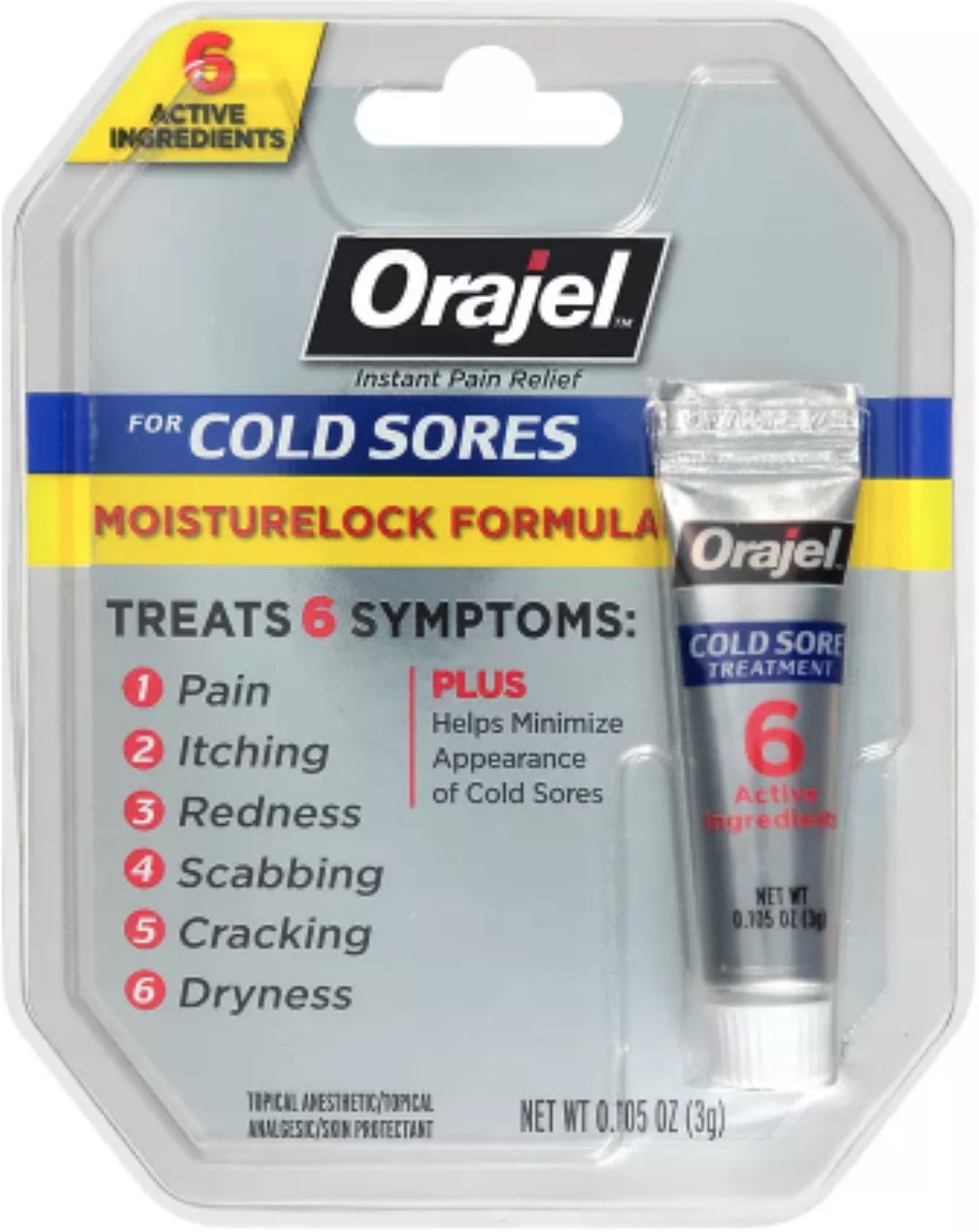 Orajel Moisturelock Cold Sore Treatment 0.105 oz