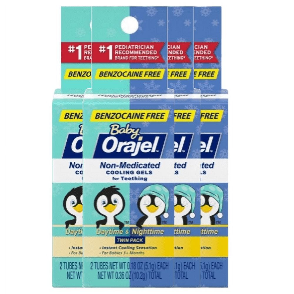 Orajel NonMed Baby Teething Day & Night Cooling Gels Twin Pack