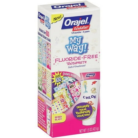 Orajel Toddler My Way Fluoride-Free Berry Blast Toothpaste, 1.5 oz