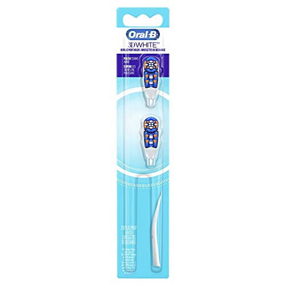 OralB 3D White Battery Power Toothbrush Replacement Heads, 2 Count