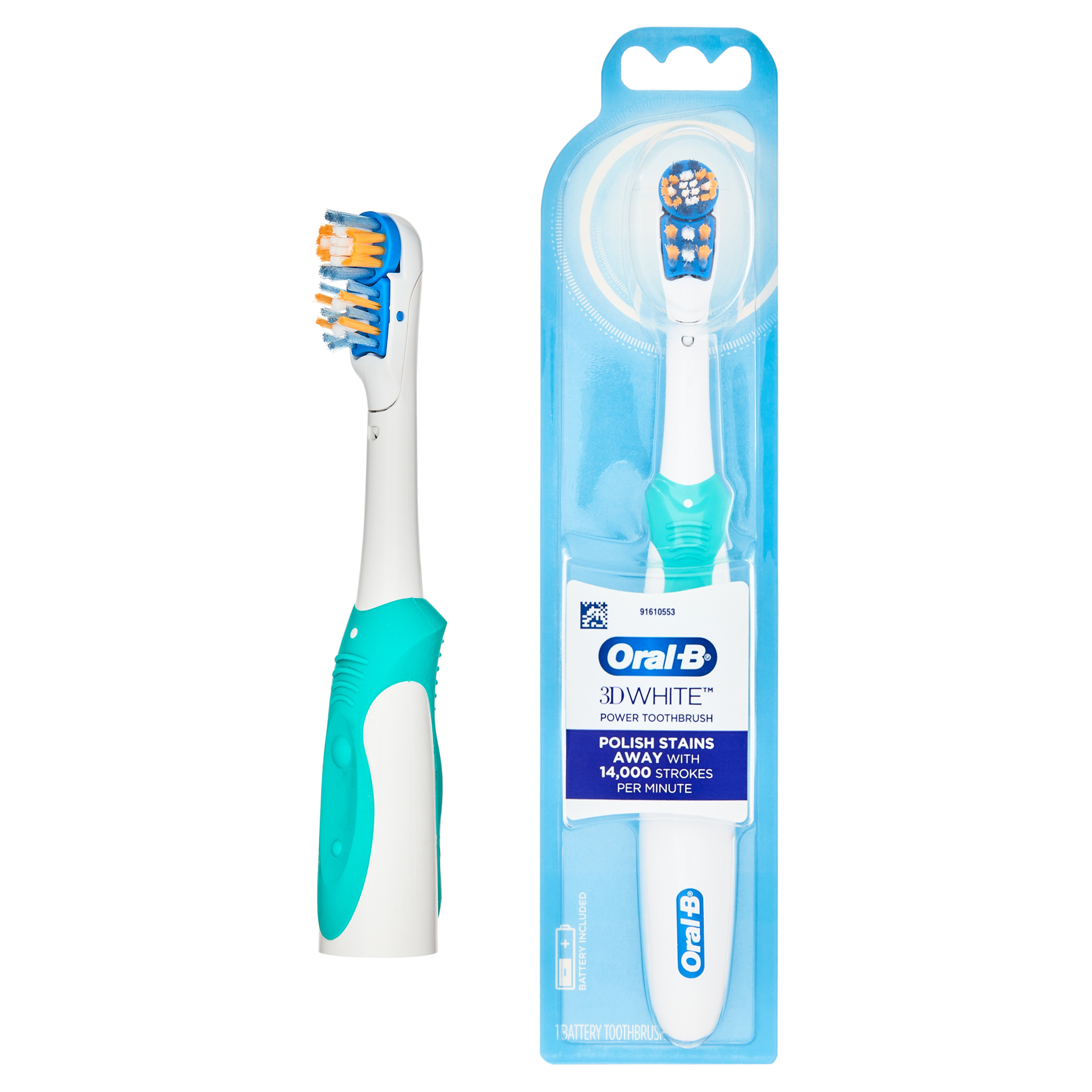 Oral-B 3D White Battery Toothbrush, 1 Count, Colors May Vary, for Adults and Children 3+ - image 1 of 12