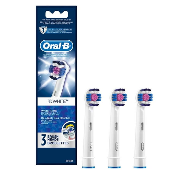 Oral-B 3D White Electric Toothbrush Replacement Brush Heads Refill, 3 Count