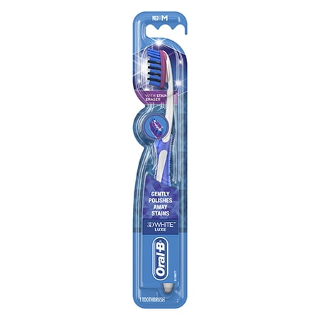 Oral-B 3D White Luxe Pro Flex Manual Toothbrush Medium Bristles, 1 Ea, 2 Pack