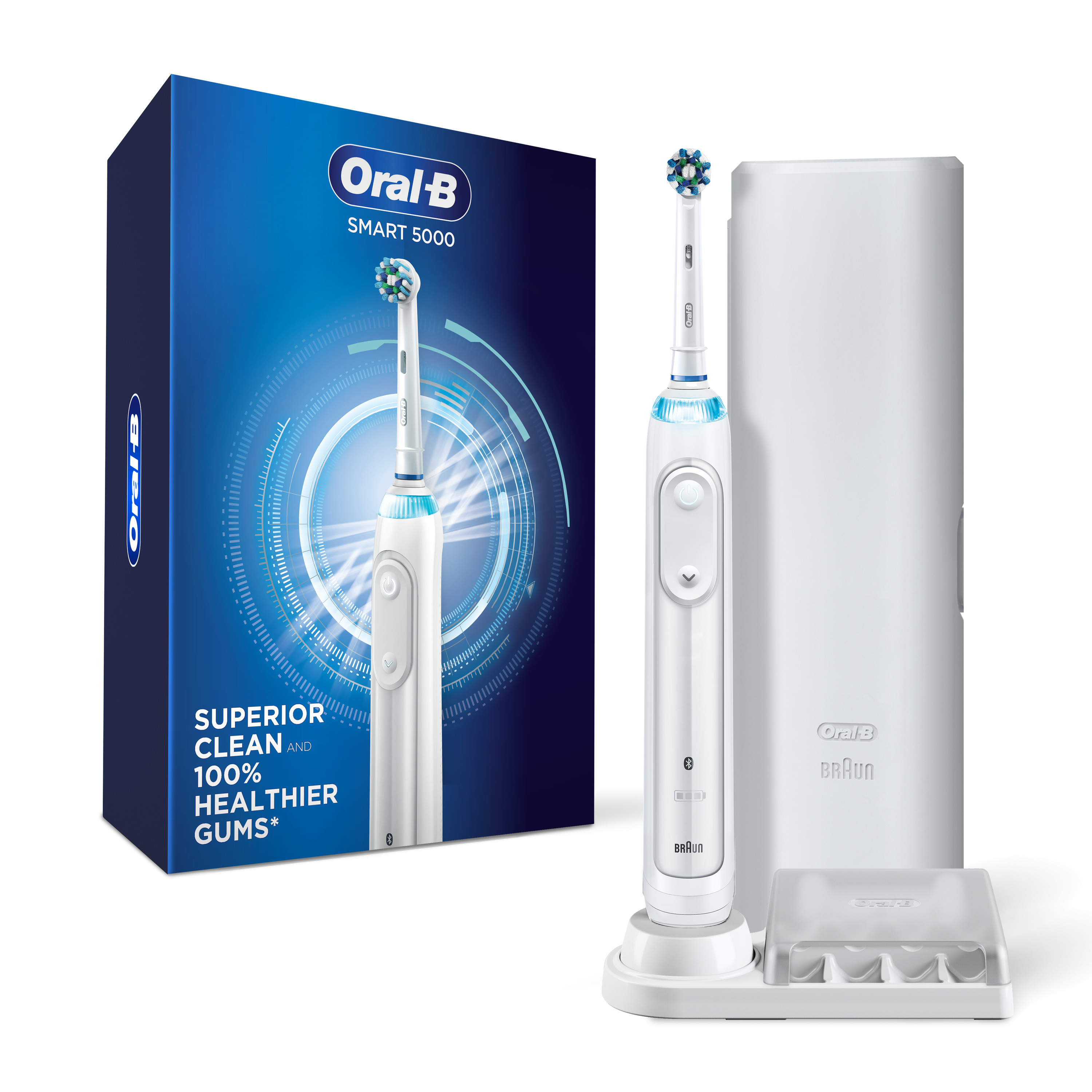 Oral-B 5000 SmartSeries Electric Compact Head Toothbrush, Rechargeable, White, Adults & Children 3+ - image 1 of 22