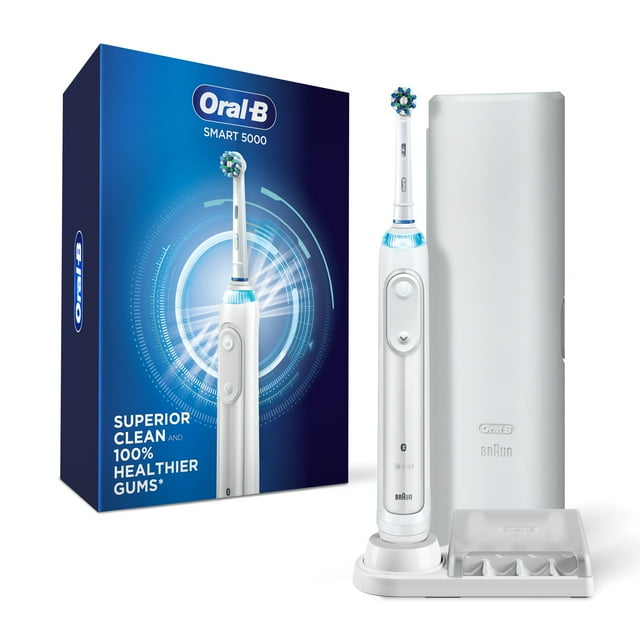 Oral-B 5000 SmartSeries Electric Compact Head Toothbrush, Rechargeable, White, Adults & Children 3+